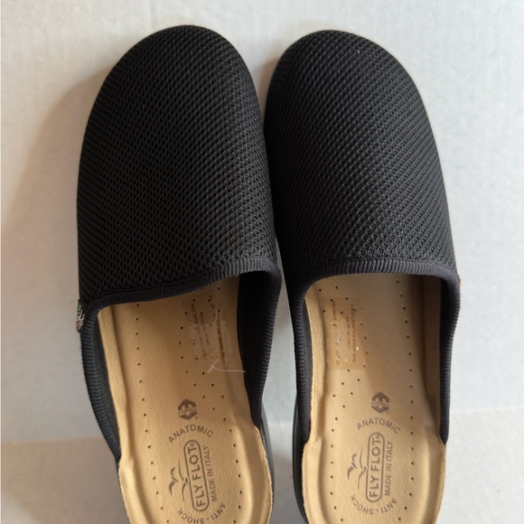 FLY FLOT black mesh Italian Clogs size EU 45 US 12 - Picture 3 of 6